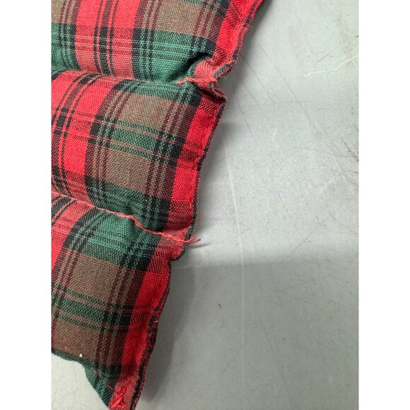 Plaid Fabric Heating Pad Pillow For Microwaving Christmas 7x6" hook READ - Picture 3 of 6